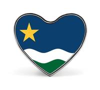 The North Star Flag Printed Heart Brooches Colorful Fashion Pins Badge for Backpacks Shirts Scarf