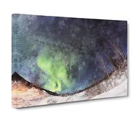 The Northern Lights Canvas Print | Gallery Wrapped 30mm Frame Wall Art | 30x20 inches | Ready to Hang | Modern Picture | Living Room Bedroom Lounge Office