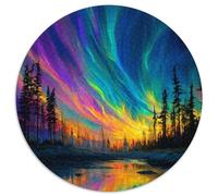 The Northern Lights Dance over An Enchanting Forest Jigsaw Puzzles Challenge Toy Educational Games Home Decoration for Adults& Teenager Age 14 Years Up 1000pcs (67.5x67.5cm)