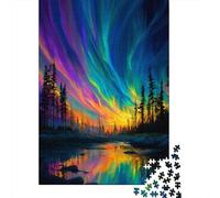 The Northern Lights Dance over An Enchanting Forest1000 Piece Impossible for Adults Games Gifts Kids Challenge Jigsaw
