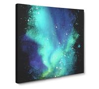 The Northern Lights in Abisko Sweden Paint Splash Canvas Print | Gallery Wrapped 30mm Frame Wall Art | 20x20 inches | Ready to Hang | Modern Picture | Living Room Bedroom Lounge Office