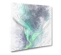 The Northern Lights in Abisko Sweden Sketch Canvas Print | Gallery Wrapped 30mm Frame Wall Art | 14x14 inches | Ready to Hang | Modern Picture | Living Room Bedroom Lounge Office