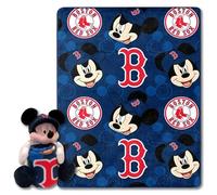 The Northwest Company 1COB/3121A/0004/RET: Disney-MLB 40X50 Silk Throw Blanket and Hugger Mickey - Red Sox