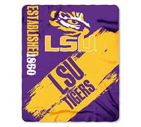The Northwest Company NCAA LSU Tigers Fleece Throw Blanket, 50" x 60", Painted