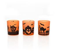 The Novelties Company Hocus Pocus Halloween Set of 3 Assorted Halloween Votive/Tea Light Holders The Novelties Company Multicolor