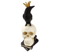 The Novelties Company Hocus Pocus Novelties Crow Standing On A Skull in Black The Novelties Company Black
