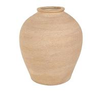 The Novogratz Porcelain Ceramic Decorative Vase Wide Textured Centerpiece Vase, Flower Vase for Home Decoration 9" x 10" x 11", Beige