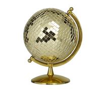 The Novogratz Stainless Steel Disco Ball Style Globe, 9" x 8" x 12", Gold