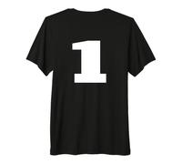 The Number 1 One Sports Team Big White Back Print Matching Premium T-Shirt