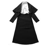 The Nun Costume, Kids Nun Costume, Black Mother Catholic Sister Priest Mary Nun Habit Halloween Cosplay Costume Dress