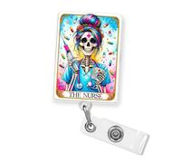 The Nurse Badge Reel 1.8 Inches Funny Nurse CNA RN NICU LPN Phlebotomy Nursing Student Pediatric Pharmacy Medical Surgical Tech Retractable with Alligator Clip Badge Holder Acrylic Christmas Gifts