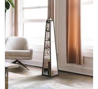 The Obelisk - New Black Metal Edged Mirrored Ornament 47" X 10" X 10" (120CM X 25CM X 25CM)