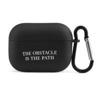 The Obstacle Is The Path Compatible with Airpod Pro Case Black-style | TPU Scratch-Resistant Drop-Proof Protective Cover with keychain