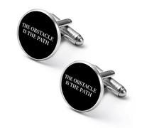 The Obstacle Is The Path Men's Novelty Cufflinks Alloy Tuxedo Shirt Studs Cuff Links Lightweight Jewelry Gift