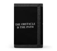 The Obstacle is The Path Trifold Men's Wallets with 8 Card Slots & Key Hook Slim Travel Purse Money Clip