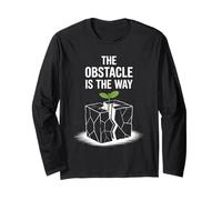 The Obstacle is The Way Motivational Quote Stoicism Long Sleeve T-Shirt