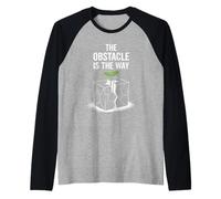 The Obstacle is The Way Motivational Quote Stoicism Raglan Baseball Tee