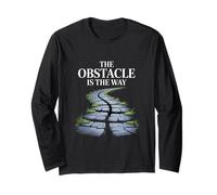 The Obstacle is The Way Stoic Quote Path Art Long Sleeve T-Shirt