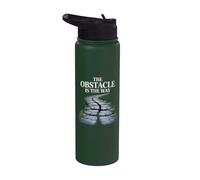 The Obstacle is The Way Stoic Quote Path Art Stainless Steel Insulated Water Bottle