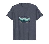The Ocean is Calling Beach Lover Coastal T-Shirt, Men, Heather Blue, 3XL