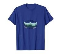 The Ocean is Calling Beach Lover Coastal T-Shirt, Men, Royal Blue, Small