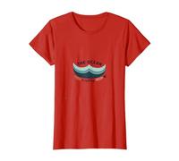 The Ocean is Calling Beach Lover Coastal T-Shirt, Women, Red, 3XL