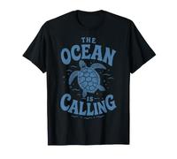 The Ocean is Calling Beach Turtle Vacation Coastal T-Shirt