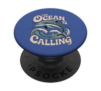 The Ocean Is Calling Dolphin graphic for Sea Lovers PopSockets Adhesive PopGrip
