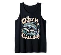The Ocean is Calling Dolphin Graphic for Sea Lovers Tank Top