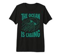 The Ocean is Calling Jellyfish Marine Biology Nature Lover Premium T-Shirt