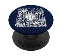 The Ocean Is Calling Loves Sea Turtle Summer Beach Boho Surf PopSockets Adhesive PopGrip