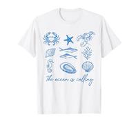 The Ocean is Calling Sea Life Coastal Marine Beach Nature T-Shirt