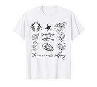 The Ocean is Calling Sea Life Coastal Marine Beach Nature T-Shirt