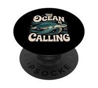 The Ocean is Calling Sea Turtle Adventure graphic PopSockets Adhesive PopGrip