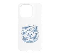 The Ocean Is Calling Whales Marine Life Art Case for iPhone 15 Pro