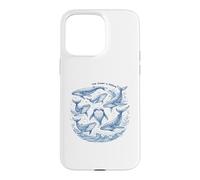 The Ocean Is Calling Whales Marine Life Art Case for iPhone 15 Pro Max