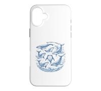 The Ocean Is Calling Whales Marine Life Art Case for iPhone 16 Plus