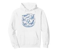 The Ocean Is Calling Whales Marine Life Art Pullover Hoodie