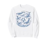 The Ocean Is Calling Whales Marine Life Art Sweatshirt