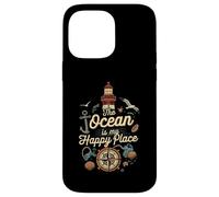 The Ocean Is My Happy Place Lighthouse Nautical Design Case for iPhone 14 Pro Max