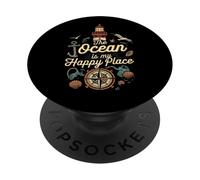 The Ocean Is My Happy Place Lighthouse Nautical Design PopSockets Adhesive PopGrip