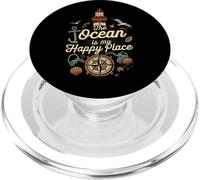 The Ocean Is My Happy Place Lighthouse Nautical Design PopSockets PopGrip for MagSafe