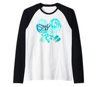 The Ocean is My Happy Place Sea Beach Life Better Flip Flops Raglan Baseball Tee