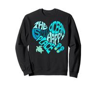 The Ocean is My Happy Place Sea Beach Life Better Flip Flops Sweatshirt
