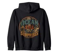 The Ocean Is Still Full of Surprises Deep Sea Retro Zip Hoodie