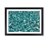 The Oceans Surface in Green by Framed Print | A2 Black Framed Wall Art | Ready to Hang | Modern Nature Picture | Living Room Bedroom Lounge Office