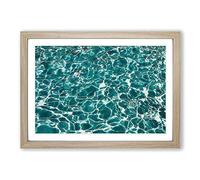 The Oceans Surface in Green by Framed Print | A2 Oak Framed Wall Art | Ready to Hang | Modern Nature Picture | Living Room Bedroom Lounge Office