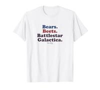 The Office Bears. Beets. Battlestar Galactica T-Shirt, Men, White, 6X-Large