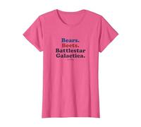 The Office Bears. Beets. Battlestar Galactica T-Shirt, Women, Pink Heather, Small