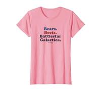 The Office Bears. Beets. Battlestar Galactica T-Shirt, Women, Pink, Small